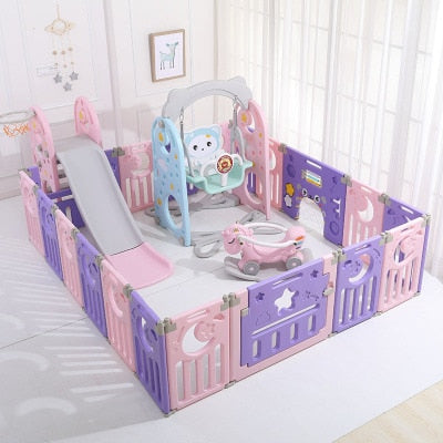 Multi-function fence 1-4 years old children's indoor slide baby slide slide combination kindergarten home small swing toy