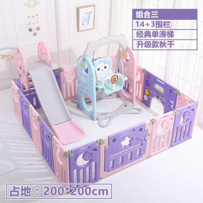 Multi-function fence 1-4 years old children's indoor slide baby slide slide combination kindergarten home small swing toy