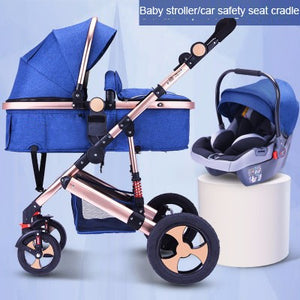 Baby Stroller 3 In 1 with Car Seat High Landscape Baby Stroller Newborn Car Seat Cradle Travel System Stroller and Car Seat Sets