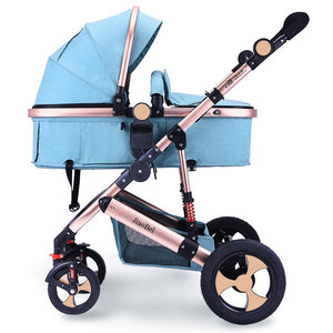 Baby Stroller 3 In 1 with Car Seat High Landscape Baby Stroller Newborn Car Seat Cradle Travel System Stroller and Car Seat Sets