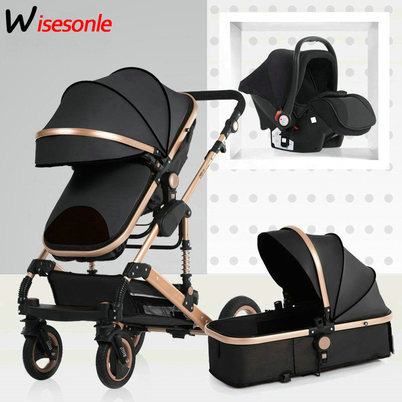2020 new baby trolley high landscape 3 to 1 baby stroller double faced children free shipping in four seasons in Russia