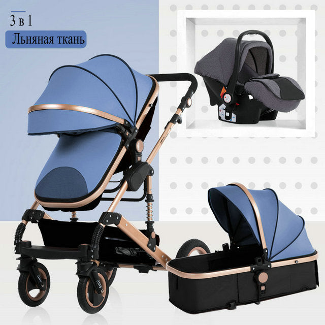 2020 new baby trolley high landscape 3 to 1 baby stroller double faced children free shipping in four seasons in Russia