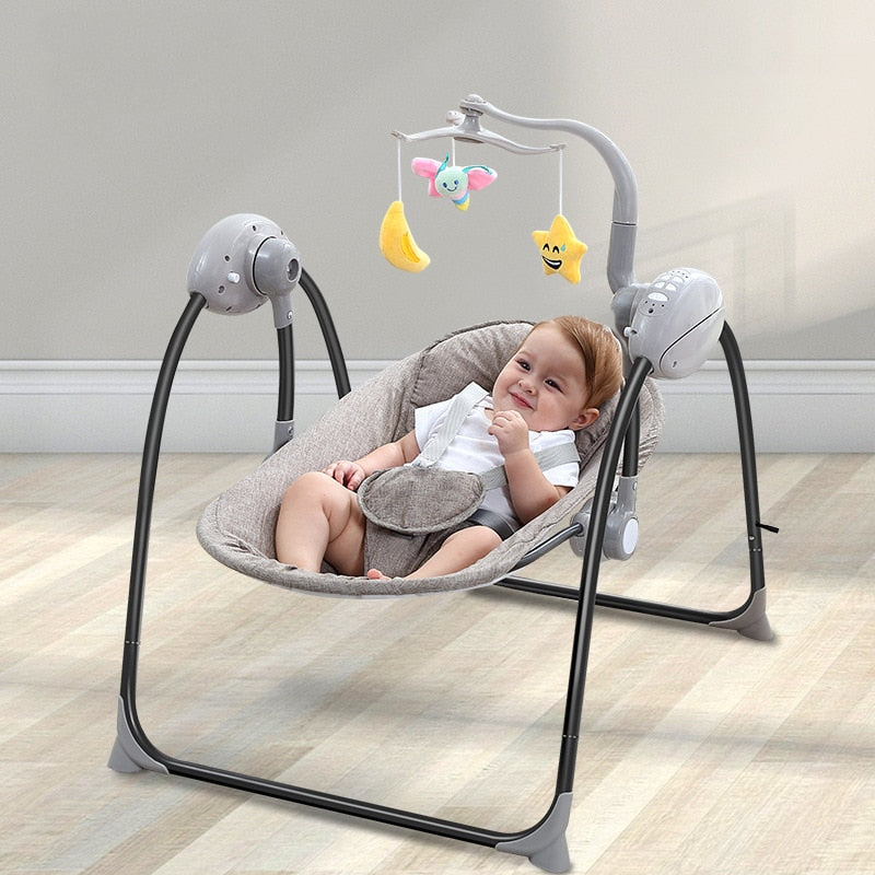 Baby Rocker Baby Swing Cradle Jumper Electric Rocking Crib Intelligence Remote Control Newborn Foldable Rocking Chair