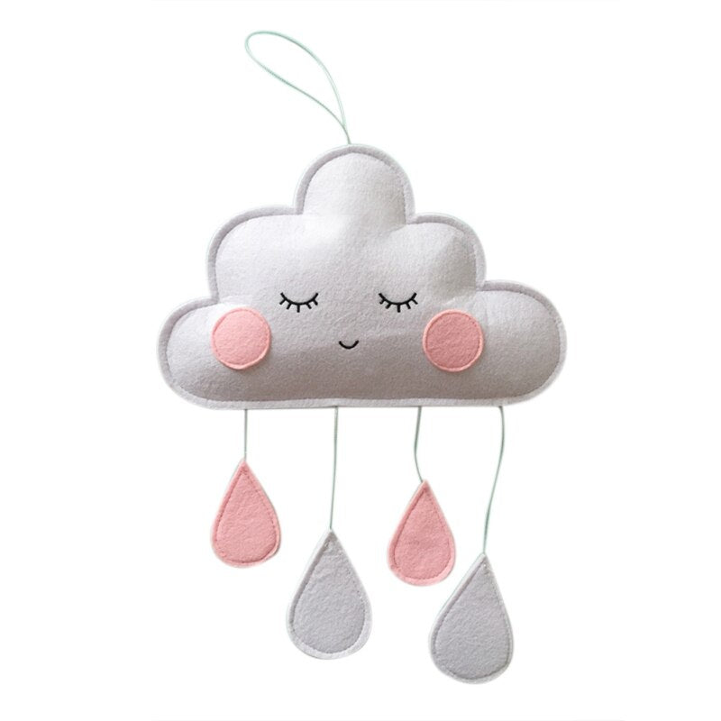 Cute Smiling Clouds Nordic Wind Baby Kids Room Nursery Home Cloud Raindrop Wall Hanging Decor Stickers Decal Gifts