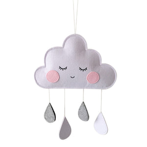 Cute Smiling Clouds Nordic Wind Baby Kids Room Nursery Home Cloud Raindrop Wall Hanging Decor Stickers Decal Gifts