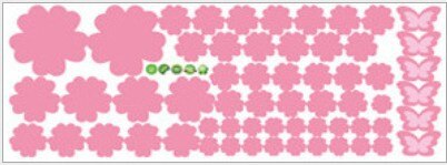 108pcs Flowers and 6pcs Butterfly Wall Stickers Living Room Bedroom Art Decals Home Decoration Furniture Stickers Baby Nursery