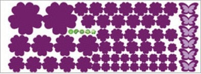 108pcs Flowers and 6pcs Butterfly Wall Stickers Living Room Bedroom Art Decals Home Decoration Furniture Stickers Baby Nursery