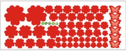 108pcs Flowers and 6pcs Butterfly Wall Stickers Living Room Bedroom Art Decals Home Decoration Furniture Stickers Baby Nursery