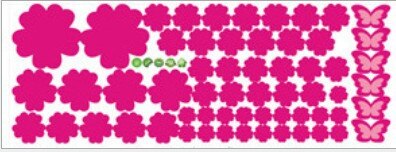 108pcs Flowers and 6pcs Butterfly Wall Stickers Living Room Bedroom Art Decals Home Decoration Furniture Stickers Baby Nursery