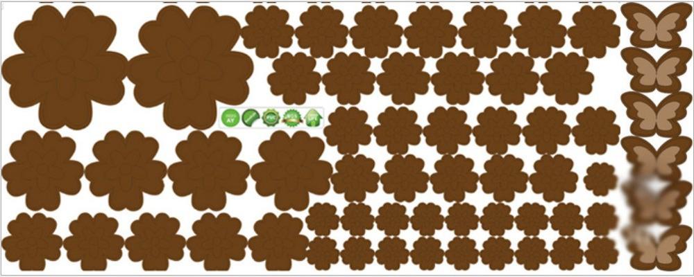 108pcs Flowers and 6pcs Butterfly Wall Stickers Living Room Bedroom Art Decals Home Decoration Furniture Stickers Baby Nursery