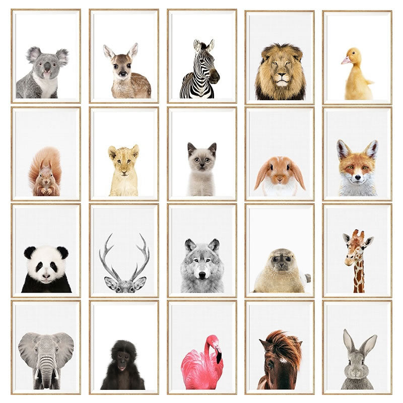 Baby Animal Poster Panda Giraffe Elephant Canvas Painting Nursery Wall Art Nordic Picture Kids Room Decoration