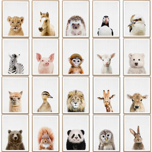 Towoto Baby Animal Print Nordic Poster Minimalist Canvas Painting Safari Nursery Wall Art Kids Baby Room Decoration Pictures