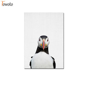 Towoto Baby Animal Print Nordic Poster Minimalist Canvas Painting Safari Nursery Wall Art Kids Baby Room Decoration Pictures