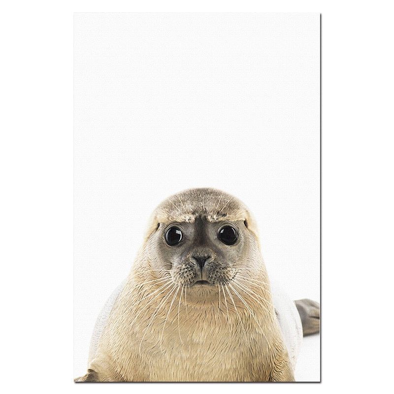 NUOMEGE Baby Animal Poster Panda Giraffe Elephant Canvas Painting Nursery Wall Art Nordic Picture Kids Room Decoration