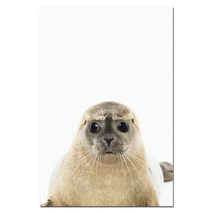 NUOMEGE Baby Animal Poster Panda Giraffe Elephant Canvas Painting Nursery Wall Art Nordic Picture Kids Room Decoration