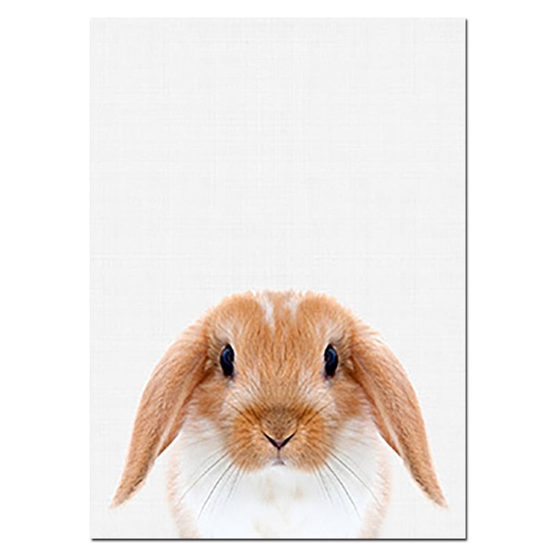 NUOMEGE Baby Animal Poster Panda Giraffe Elephant Canvas Painting Nursery Wall Art Nordic Picture Kids Room Decoration