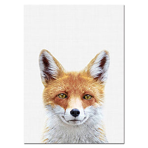 NUOMEGE Baby Animal Poster Panda Giraffe Elephant Canvas Painting Nursery Wall Art Nordic Picture Kids Room Decoration