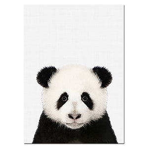 NUOMEGE Baby Animal Poster Panda Giraffe Elephant Canvas Painting Nursery Wall Art Nordic Picture Kids Room Decoration