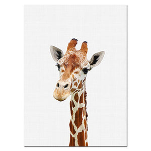 NUOMEGE Baby Animal Poster Panda Giraffe Elephant Canvas Painting Nursery Wall Art Nordic Picture Kids Room Decoration