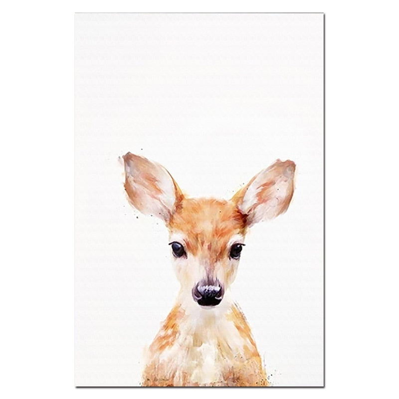NUOMEGE Baby Animal Poster Panda Giraffe Elephant Canvas Painting Nursery Wall Art Nordic Picture Kids Room Decoration