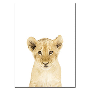 NUOMEGE Baby Animal Poster Panda Giraffe Elephant Canvas Painting Nursery Wall Art Nordic Picture Kids Room Decoration