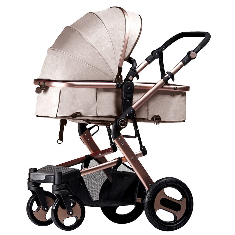 KUBEEN&Baby Bum Luxury Baby Stroller 2 in 1 Carriage High Landscape Pram Suite for Lying and Seating on 2019