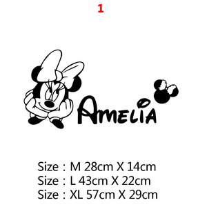 Cartoon Personalized Custom Name Mickey Mouse Wall Sticker Decals Murals Poster For Kids Babys Room Decoration Bedroom Decor