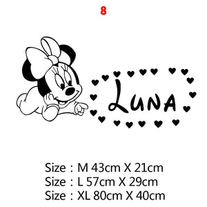 Cartoon Personalized Custom Name Mickey Mouse Wall Sticker Decals Murals Poster For Kids Babys Room Decoration Bedroom Decor