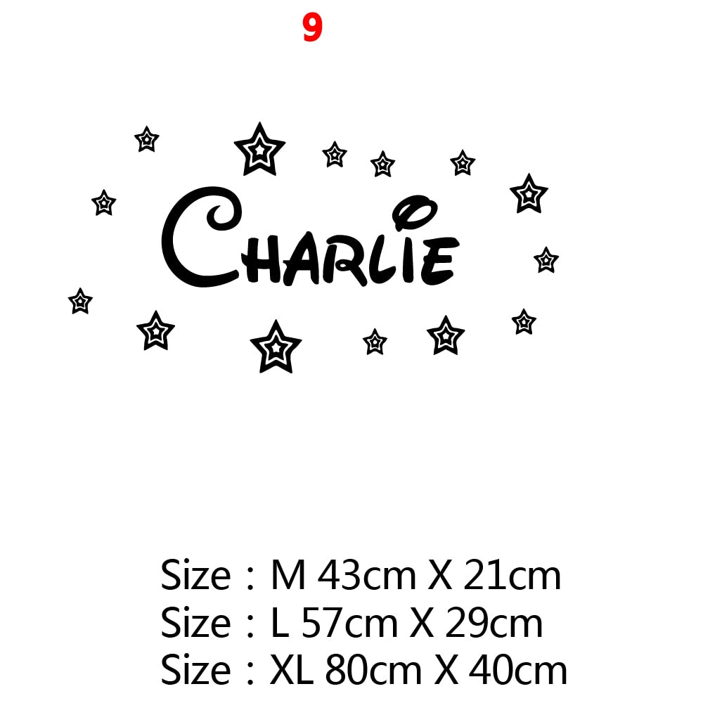 Cartoon Personalized Custom Name Mickey Mouse Wall Sticker Decals Murals Poster For Kids Babys Room Decoration Bedroom Decor