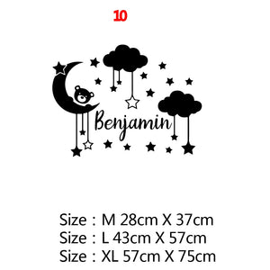 Cartoon Personalized Custom Name Mickey Mouse Wall Sticker Decals Murals Poster For Kids Babys Room Decoration Bedroom Decor