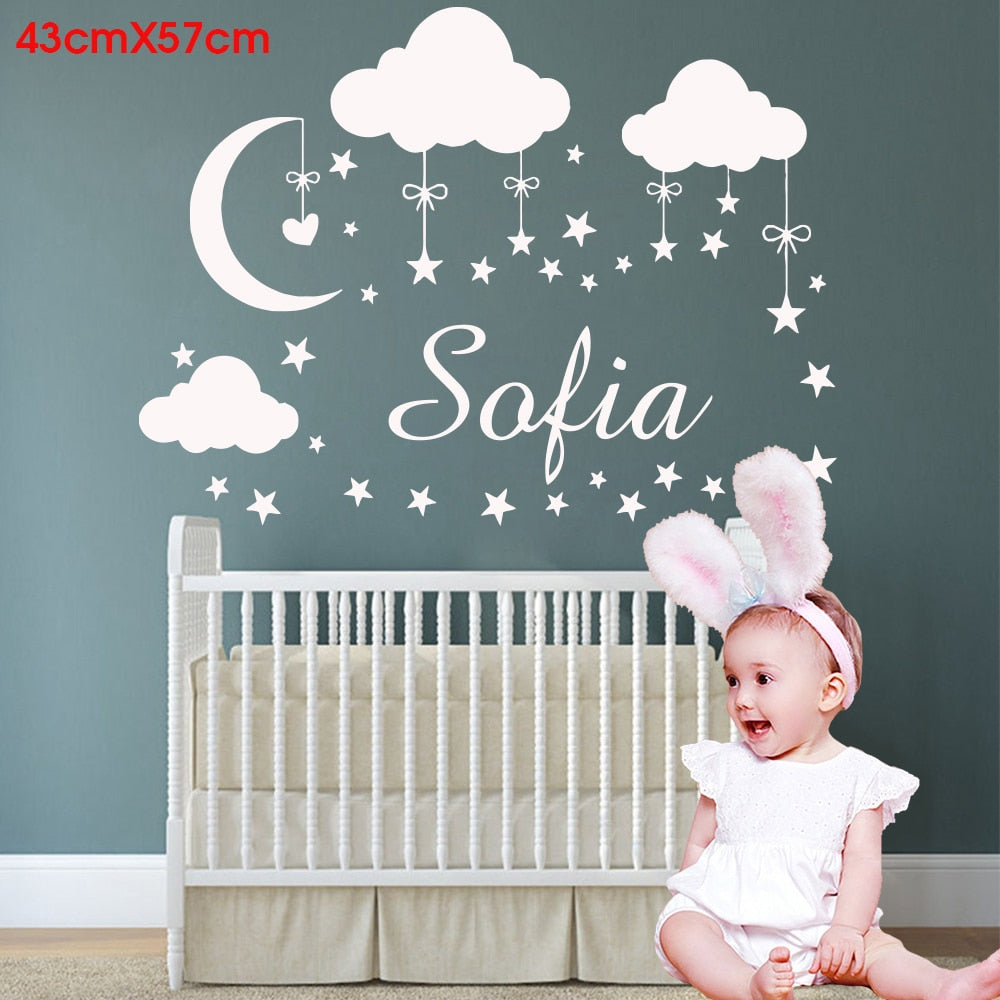 Cartoon Personalized Custom Name Mickey Mouse Wall Sticker Decals Murals Poster For Kids Babys Room Decoration Bedroom Decor