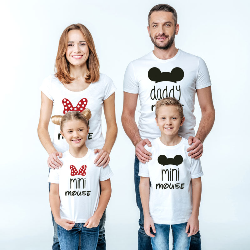 daddy mommy and me clothes family t shirt mini mouse cartoon mama baby girl father son mother daughter matching outfits look nmd