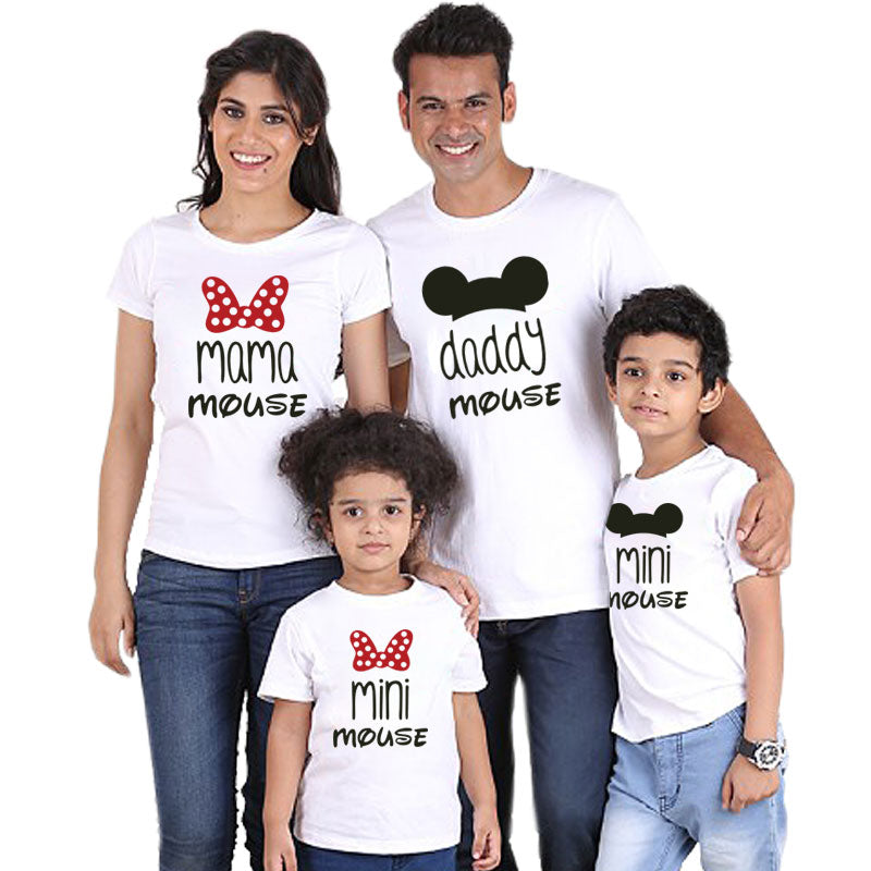 daddy mommy and me clothes family t shirt mini mouse cartoon mama baby girl father son mother daughter matching outfits look nmd