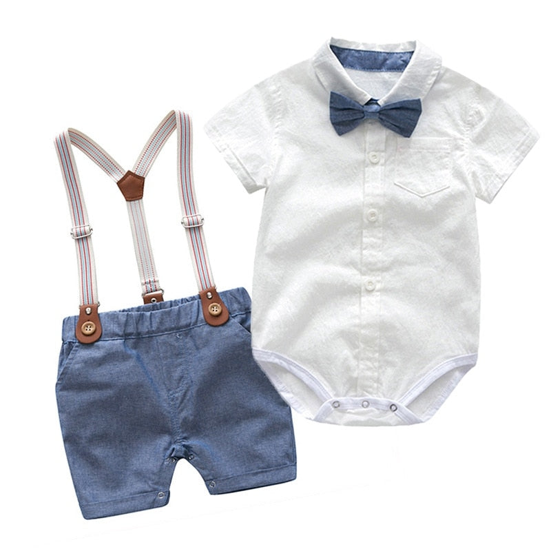 2019 Summer Baby Boys Clothes Set 100% Cotton T-Shirts+Pants 2Pcs Wedding Birthday Baptism Clothing Suit Kids Child Outfits