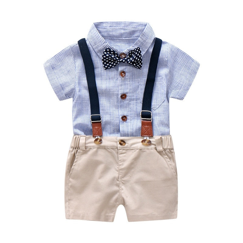 2019 Summer Baby Boys Clothes Set 100% Cotton T-Shirts+Pants 2Pcs Wedding Birthday Baptism Clothing Suit Kids Child Outfits