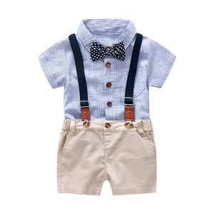 2019 Summer Baby Boys Clothes Set 100% Cotton T-Shirts+Pants 2Pcs Wedding Birthday Baptism Clothing Suit Kids Child Outfits