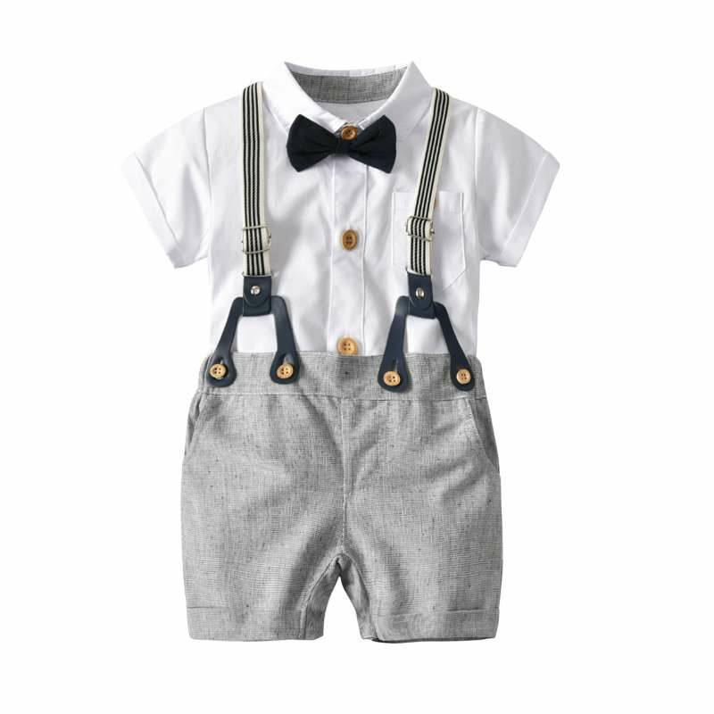 2019 Summer Baby Boys Clothes Set 100% Cotton T-Shirts+Pants 2Pcs Wedding Birthday Baptism Clothing Suit Kids Child Outfits
