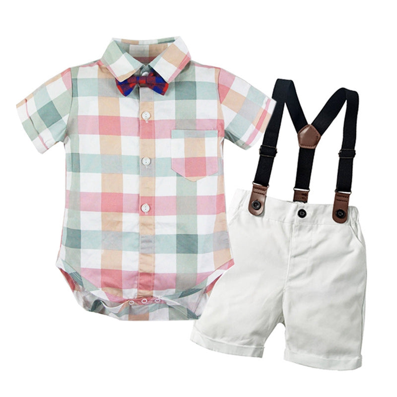 2019 Summer Baby Boys Clothes Set 100% Cotton T-Shirts+Pants 2Pcs Wedding Birthday Baptism Clothing Suit Kids Child Outfits