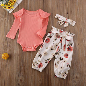 0-24 Months Newborn Clothes Set 2020 New Baby Girl Bodysuit Tops Pink Red Pants Outfits Baby Girls Clothes Toddler Newborn Set