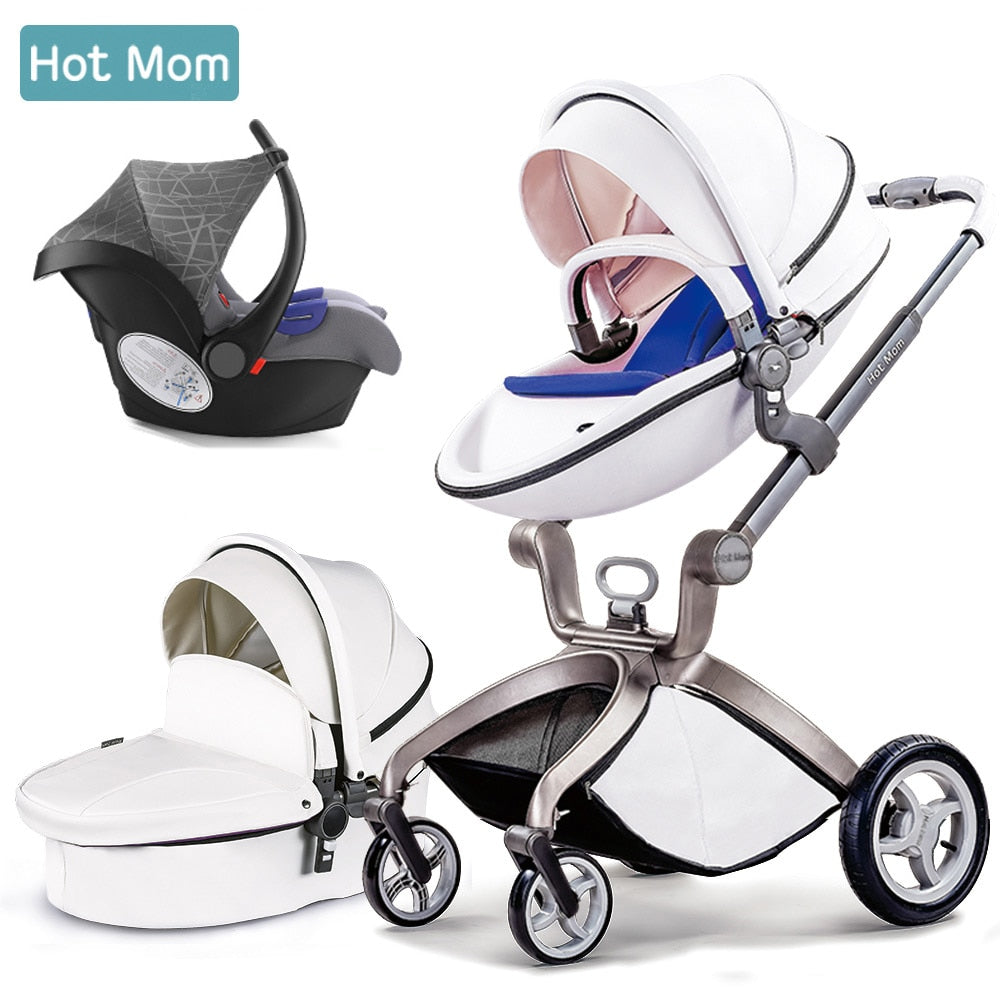 Baby Stroller 3 in 1,Hot Mom travel system High Land-scape stroller with bassinet in 2019 Folding Carriage for Newborns baby,F22