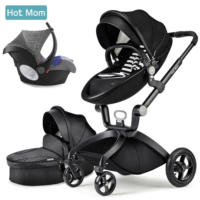 Baby Stroller 3 in 1,Hot Mom travel system High Land-scape stroller with bassinet in 2019 Folding Carriage for Newborns baby,F22