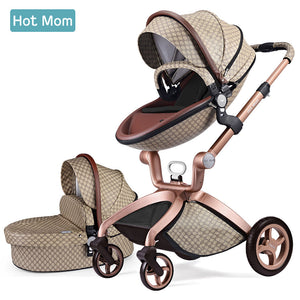 Baby Stroller 3 in 1,Hot Mom travel system High Land-scape stroller with bassinet in 2019 Folding Carriage for Newborns baby,F22