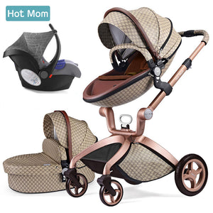 Baby Stroller 3 in 1,Hot Mom travel system High Land-scape stroller with bassinet in 2019 Folding Carriage for Newborns baby,F22