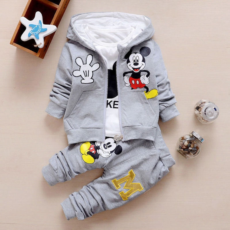 Toddler Baby Girls Boys Clothing Sets Spring Autumn Kids Outfits Hoodie+T-shirt+Pants 3pcs Tracksuit Children Clothes Sport Suit