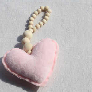Nordic Wooden Beads Ornament Double Star Moon Kids Room Decoration Baby Crib Tent Hanging Pendant Wall Decor Photography Props