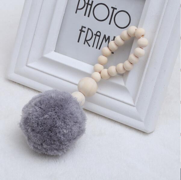 Nordic Wooden Beads Ornament Double Star Moon Kids Room Decoration Baby Crib Tent Hanging Pendant Wall Decor Photography Props
