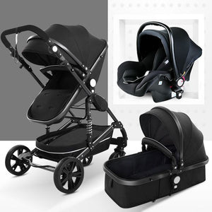 Luxury Multifunctional 3 in 1 Baby Stroller Portable High Landscape Stroller Folding Carriage Red Gold Newborn Baby Stroller