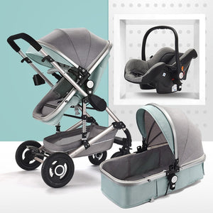 Luxury Multifunctional 3 in 1 Baby Stroller Portable High Landscape Stroller Folding Carriage Red Gold Newborn Baby Stroller