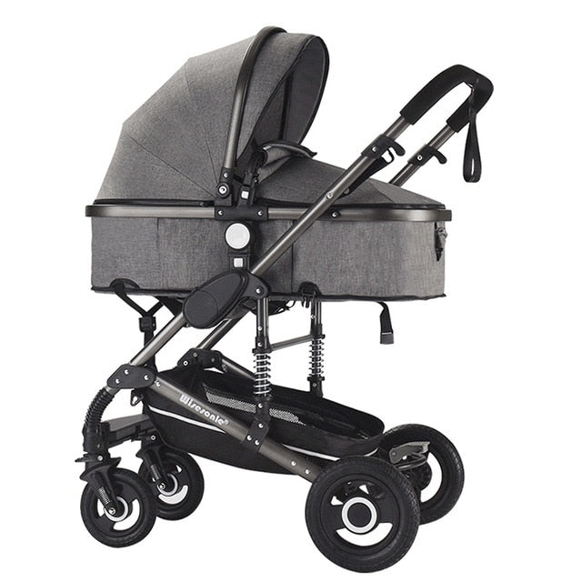 Luxury Multifunctional 3 in 1 Baby Stroller Portable High Landscape Stroller Folding Carriage Red Gold Newborn Baby Stroller