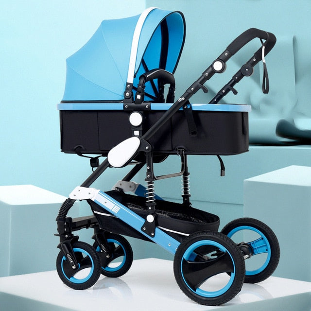 Luxury Multifunctional 3 in 1 Baby Stroller Portable High Landscape Stroller Folding Carriage Red Gold Newborn Baby Stroller